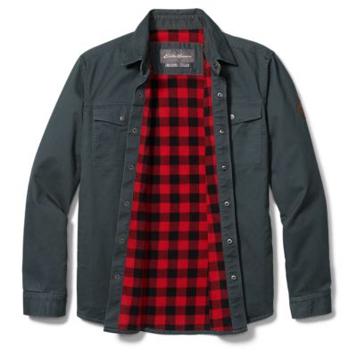 men's fleece lined shirt jacket