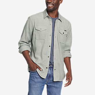 Men's Chutes Microfleece Shirt - Stripe in Gray