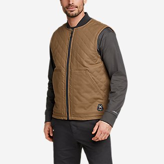 Men's Impact Faux Shearling-Lined Canvas Vest in Brown