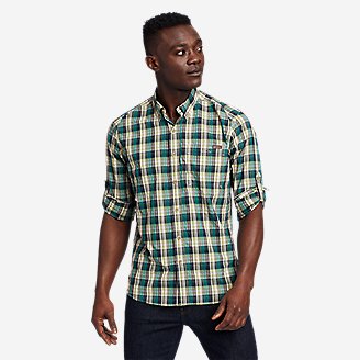 Men's Pack It Seersucker Long-Sleeve Shirt in Green