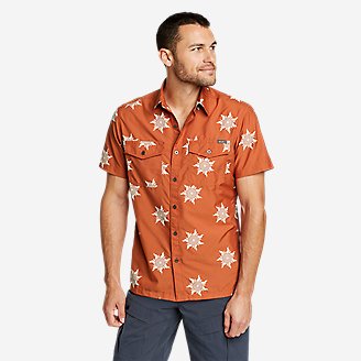 Men's Mountain Short-Sleeve Shirt - Print in Brown