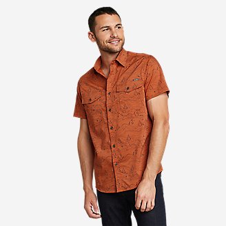 Men's Pro Creek Short-Sleeve Shirt - Print in Brown