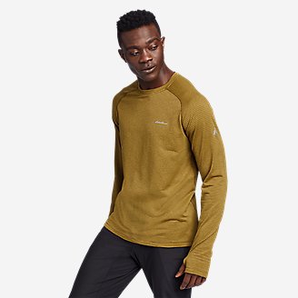 Men's High Route Grid Air Long-Sleeve Crew in Yellow