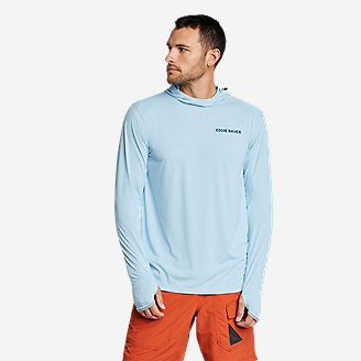 Men's Solarfoil Mountain Fish Pullover Hoodie in Blue