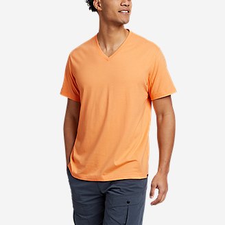 mens orange v neck t shirt