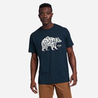 Men's EB USA Bear T-Shirt in Blue