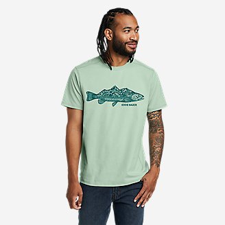 Men's EB Mountain Fish Graphic T-Shirt in Green