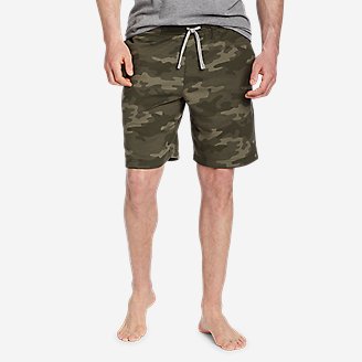 Men's Camp Fleece Printed Shorts in Green