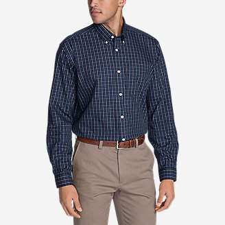 Men's Wrinkle-Free Relaxed Fit Pinpoint Oxford Shirt - Blues in Blue