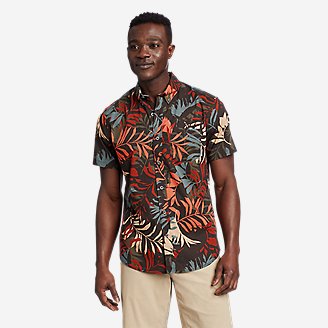 Men's Baja Short-Sleeve Shirt - Print in Beige