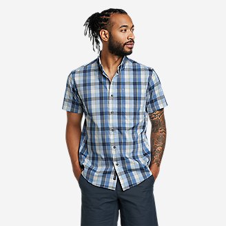 Men's Short-Sleeve Voyager Flex Shirt in Blue