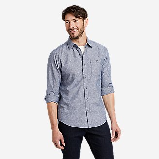 Men's EB Hemplify Long-Sleeve Shirt - Solid in Blue