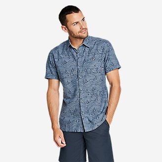 Men's Short-Sleeve EB Hemplify Shirt in Blue