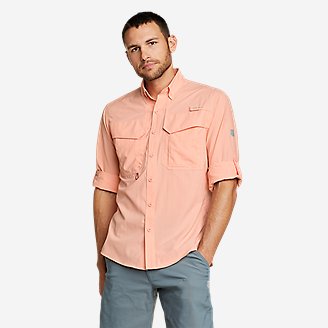 Men's Long-Sleeve King Salmon Shirt in Orange