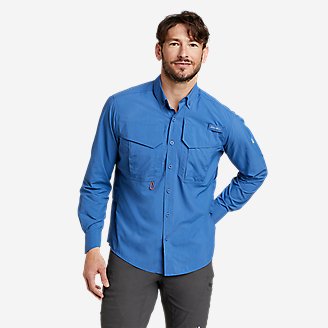 Men's Long-Sleeve King Salmon Shirt in Blue