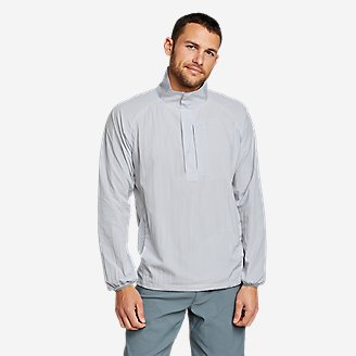 Men's Long-Sleeve UPF Guide Pullover Mock Neck in Gray