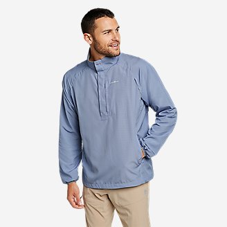 Men's Long-Sleeve UPF Guide Pullover Mock Neck in Blue
