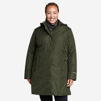 Women's Girl On The Go Insulated Trench Coat in Green