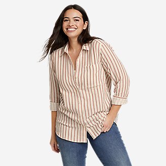 Women's Carry-On Long-Sleeve Button-Down Shirt in White