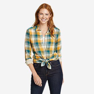 Women's Carry-On Long-Sleeve Button-Down Shirt in Yellow