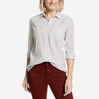 Essentials Lightweight Lounge Terry Short-Sleeve Tie-Waist Shirt Mujer