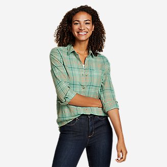 Women's Packable Long-Sleeve Shirt in Green