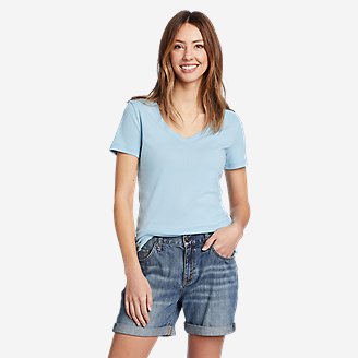 Women's Favorite Short-Sleeve V-Neck T-Shirt in Blue