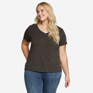 Women's Favorite Short-Sleeve V-Neck T-Shirt in Beige