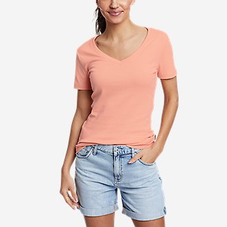 Women's Favorite Short-Sleeve V-Neck T-Shirt in Orange