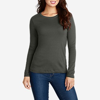 Women's Favorite Long-Sleeve Crewneck T-Shirt in Green