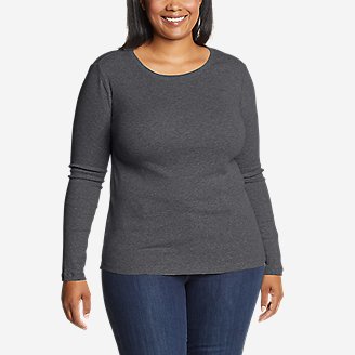 Women's Favorite Long-Sleeve Crewneck T-Shirt in Gray