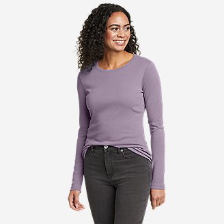 Women's Favorite Long-Sleeve Crewneck T-Shirt in Purple