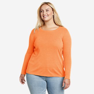 Women's Favorite Long-Sleeve Crewneck T-Shirt in Orange
