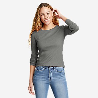 Women's Favorite Long-Sleeve Crewneck T-Shirt in Gray