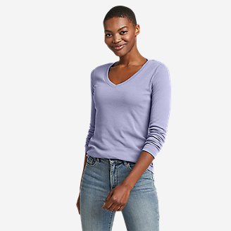 Women's Favorite Long-Sleeve V-Neck T-Shirt in Purple
