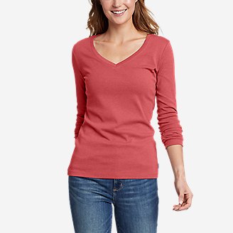 Women's Favorite Long-Sleeve V-Neck T-Shirt in Red