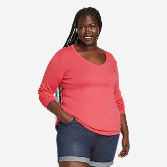 Women's Favorite Long-Sleeve V-Neck T-Shirt in Red