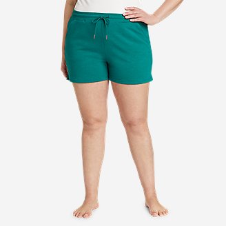 Women's Cozy Camp Fleece Shorts in Green