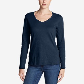 Eddie Bauer Womens Favorite Short-Sleeve V-Neck T-Shirt White Petite S Petite