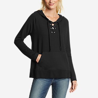 Women's Everyday Enliven Pullover Lace-Up Hoodie in Black