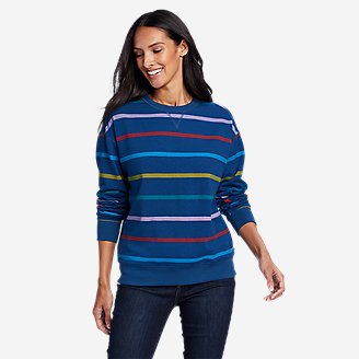 Women's Cozy Camp Crewneck Sweatshirt - Print in Blue