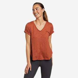 Women's Gate Check Short-Sleeve T-Shirt in Brown