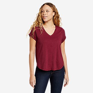 Women's Gate Check Short-Sleeve T-Shirt in Red