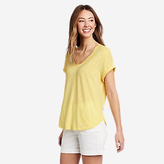 Women's Gate Check Short-Sleeve T-Shirt in Yellow