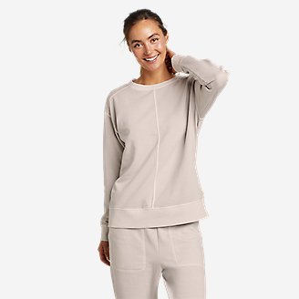 Women's Cozy Camp Easy Fleece Sweatshirt - Garment Dye in White