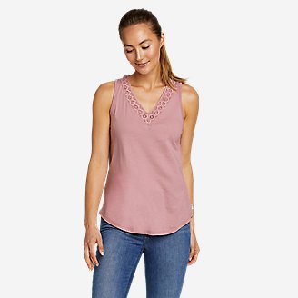 Women's Mountain Town V-Neck Tank-Top in Red