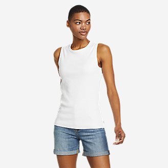 Women's Essentials Ribbed Layering Tank in White