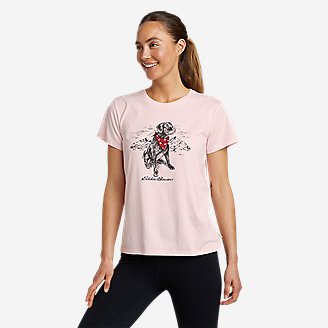 Women's Canadian Flag Bandana Pup Graphic T-Shirt in Red