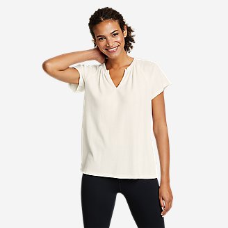 Women's Mountain Town Texture Short-Sleeve T-Shirt in White