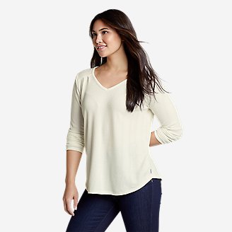 Women's Mountain Town Texture Long-Sleeve T-Shirt in White